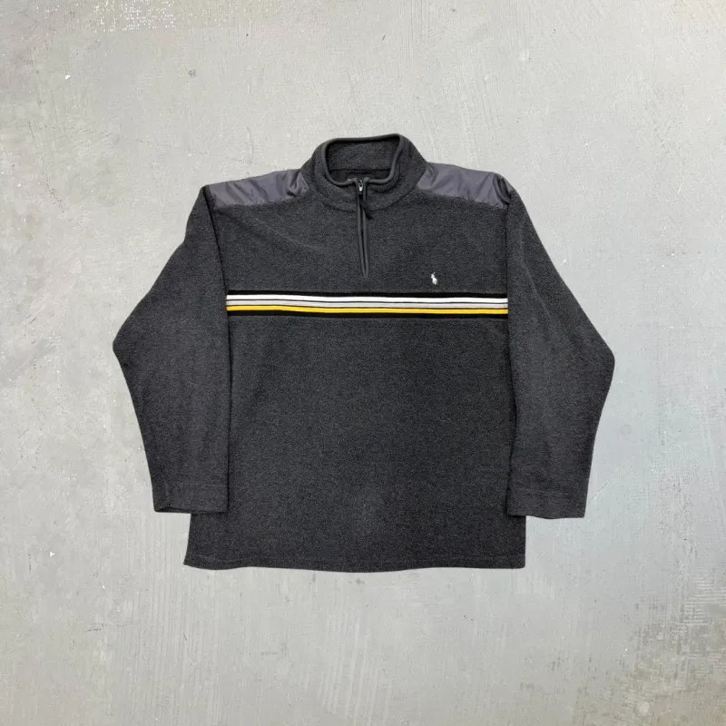 F- Vintage Polo Ralph Lauren Quarter Zip Horse Polar Fleece made by HG Vintage