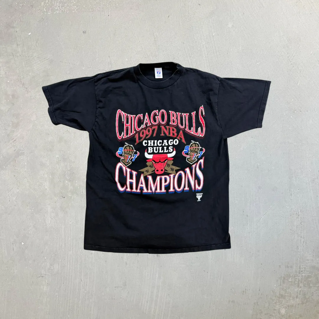 F- Vintage '97 Chicago Bulls NBA Champions Logo 7 Graphic Tee sold by HG Vintage