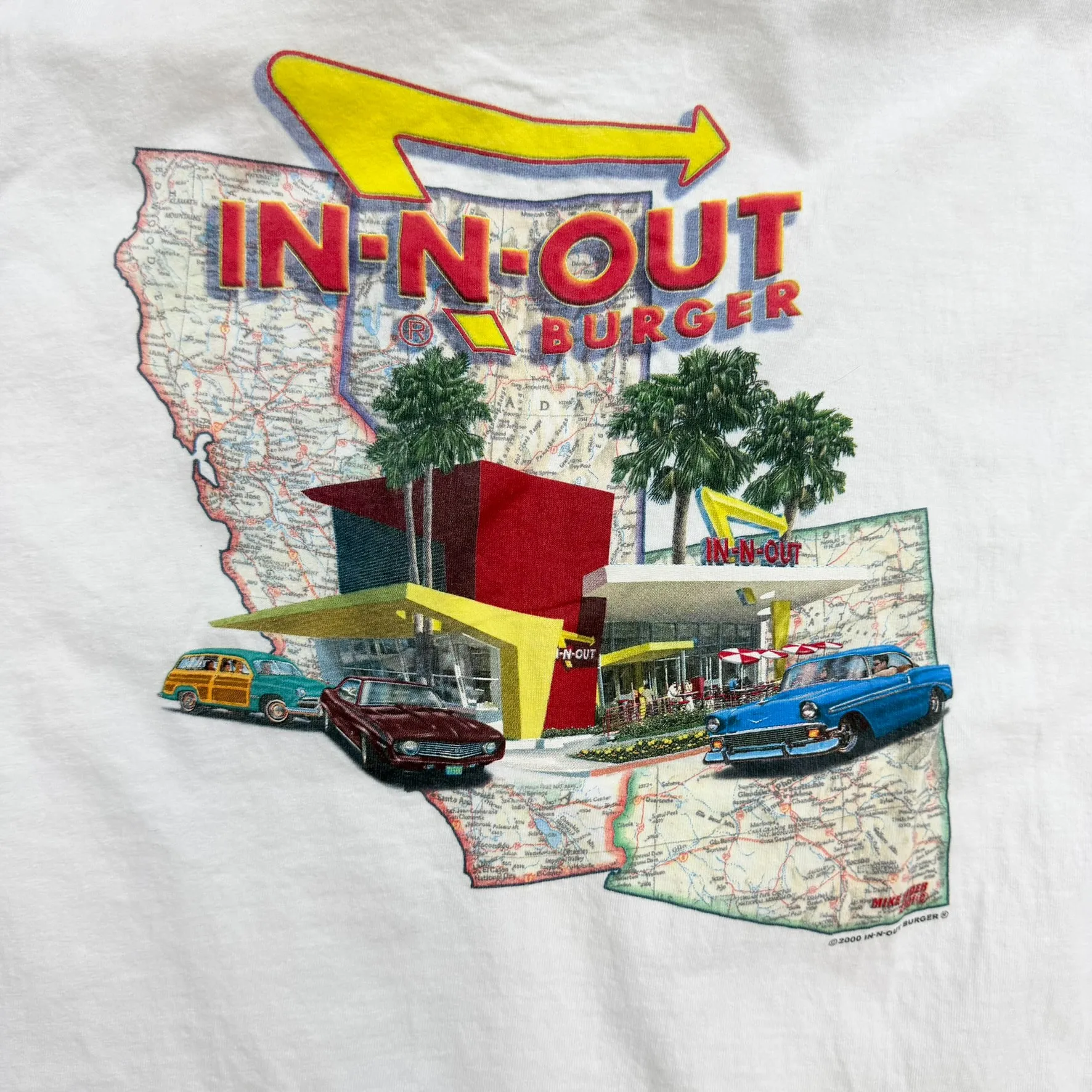 F- Vintage '00 In n Out Las Vegas Map & Car Graphic Hanes Beefy Tee sold by HG Vintage product image thumbnail 4