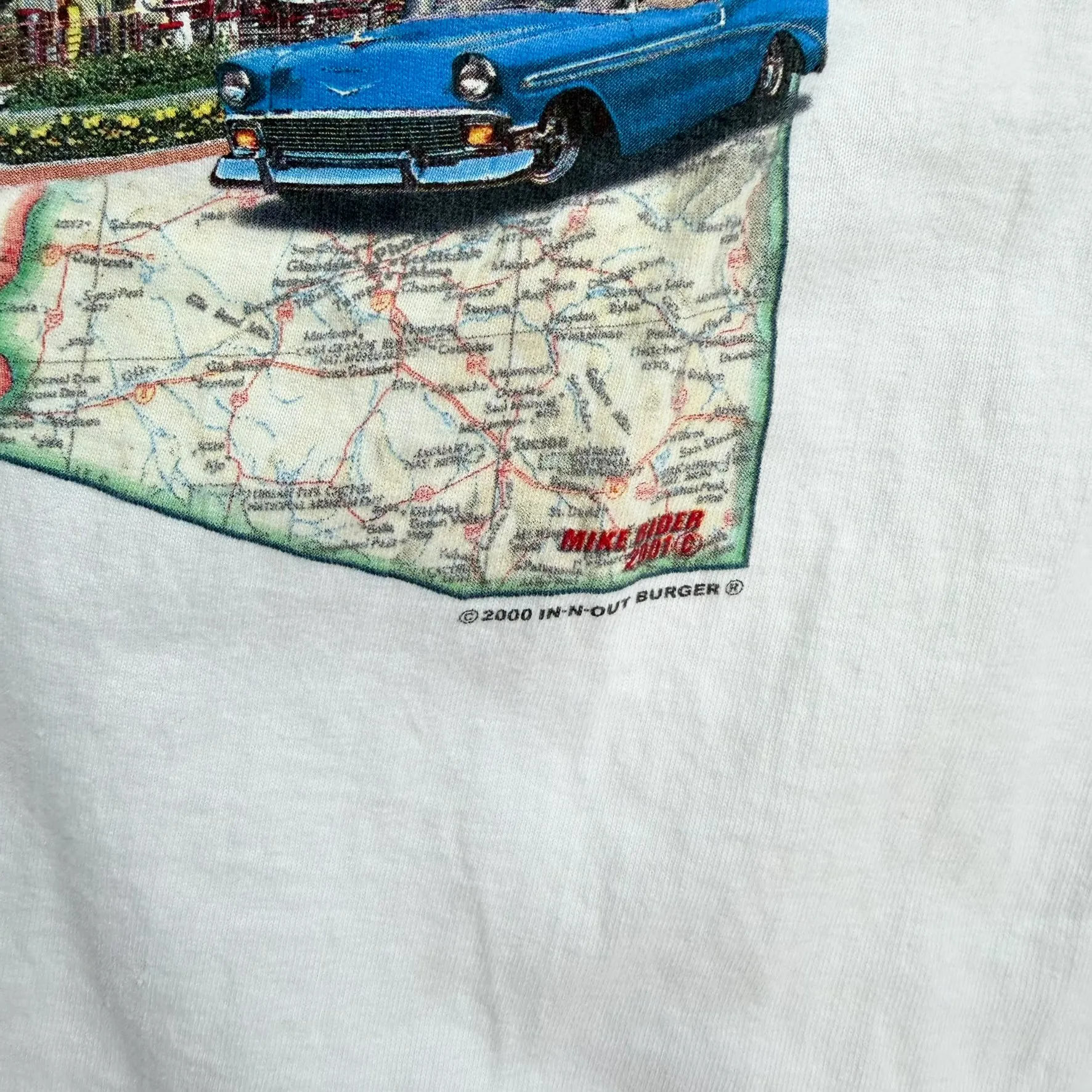 F- Vintage '00 In n Out Las Vegas Map & Car Graphic Hanes Beefy Tee sold by HG Vintage product image thumbnail 5