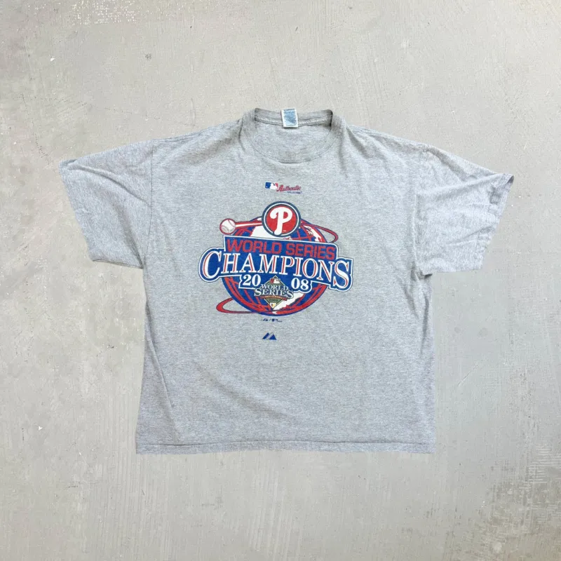 F- '08 Philadelphia Phillies World Series Champions MLB Graphic Tee sold by HG Vintage