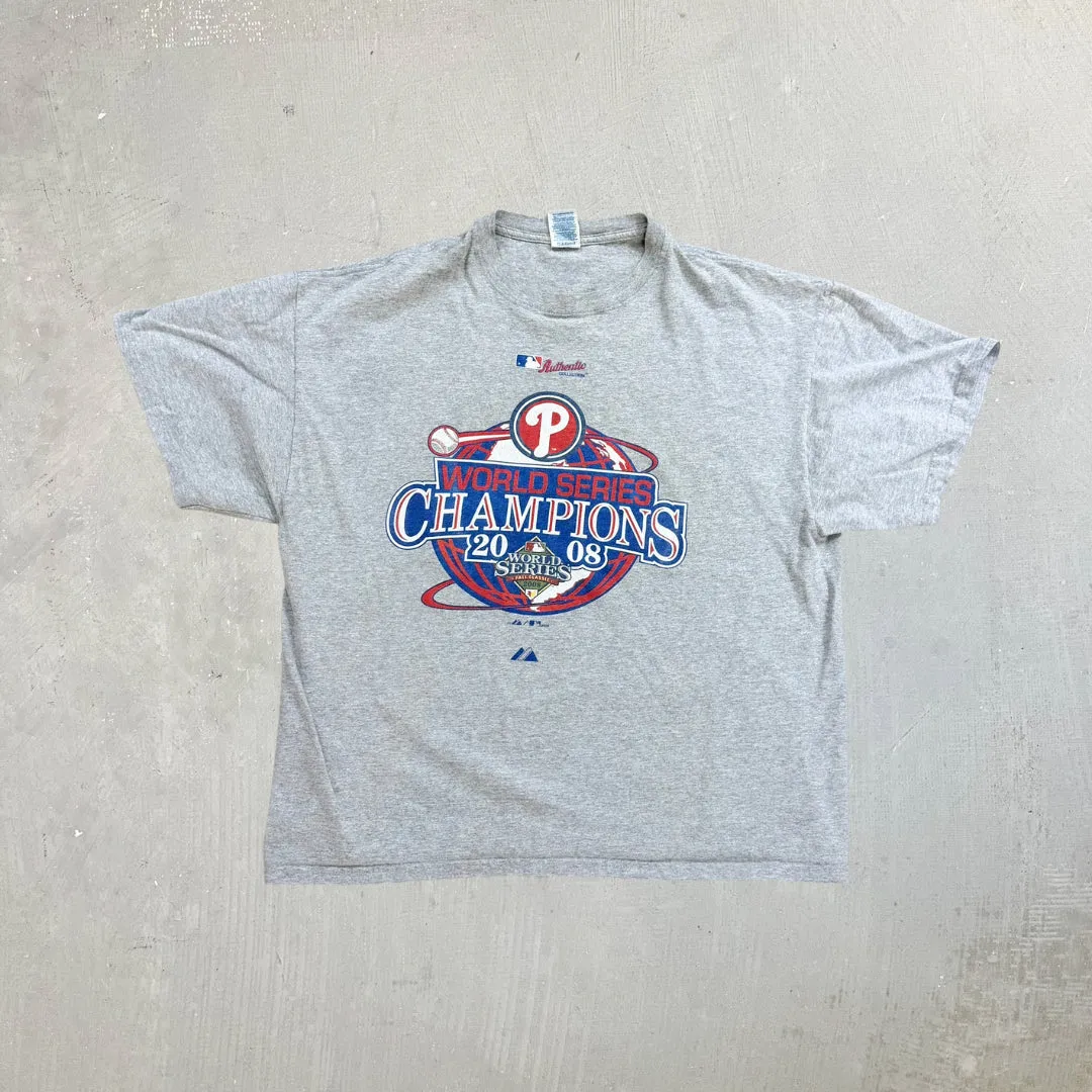 F- '08 Philadelphia Phillies World Series Champions MLB Graphic Tee sold by HG Vintage
