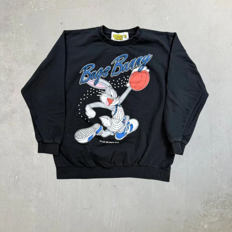 F- Vintage '96 Looney Tunes Bugs Bunny Basketball Graphic Crewneck sold by HG Vintage