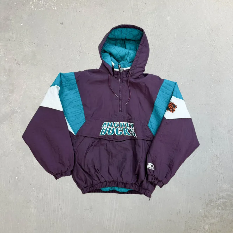 F- Vintage Anaheim Mighty Ducks NHL Starter Anorak Winter Jacket sold by HG Vintage