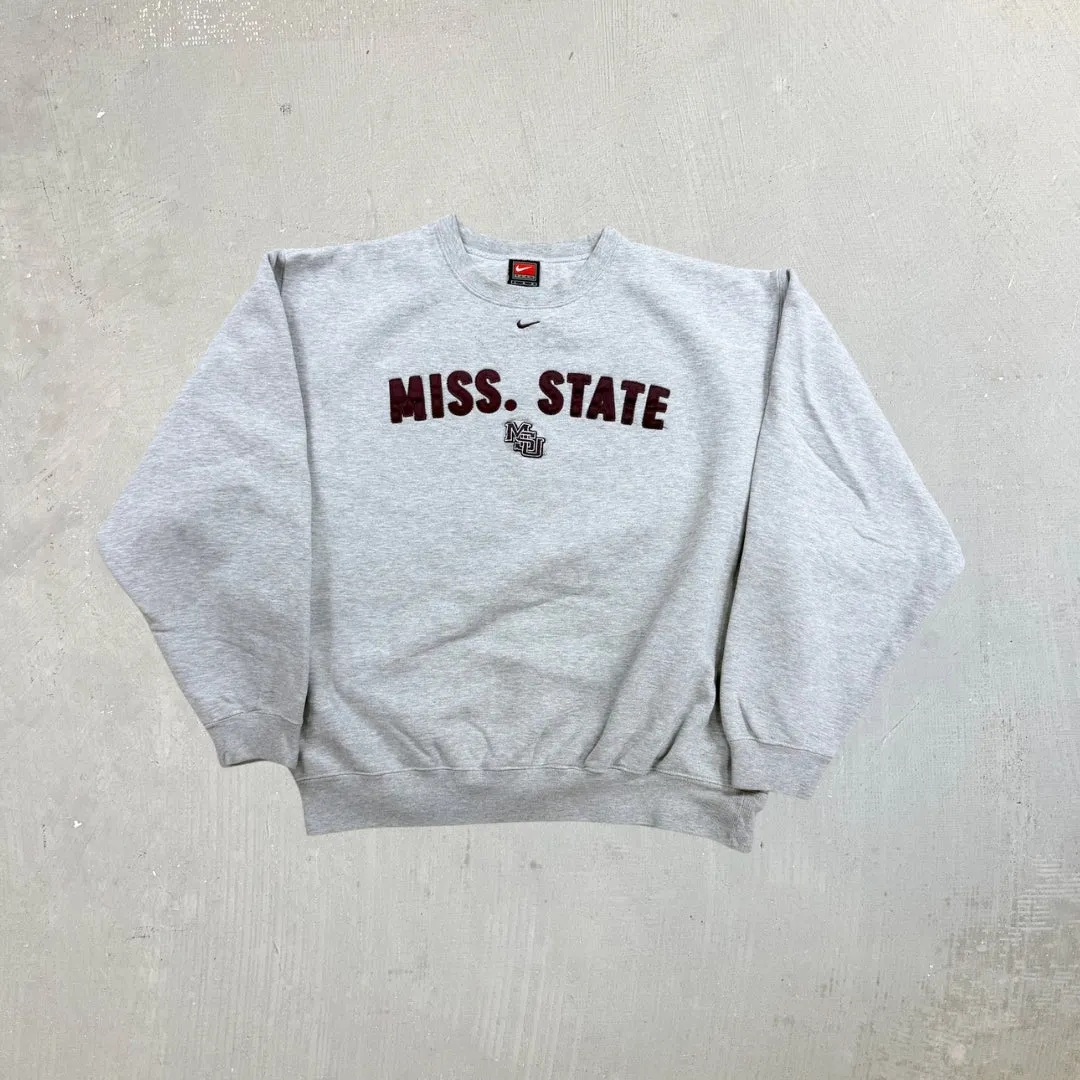 F- Nike Team Mississippi State University Embroidered Text Crewneck sold by HG Vintage