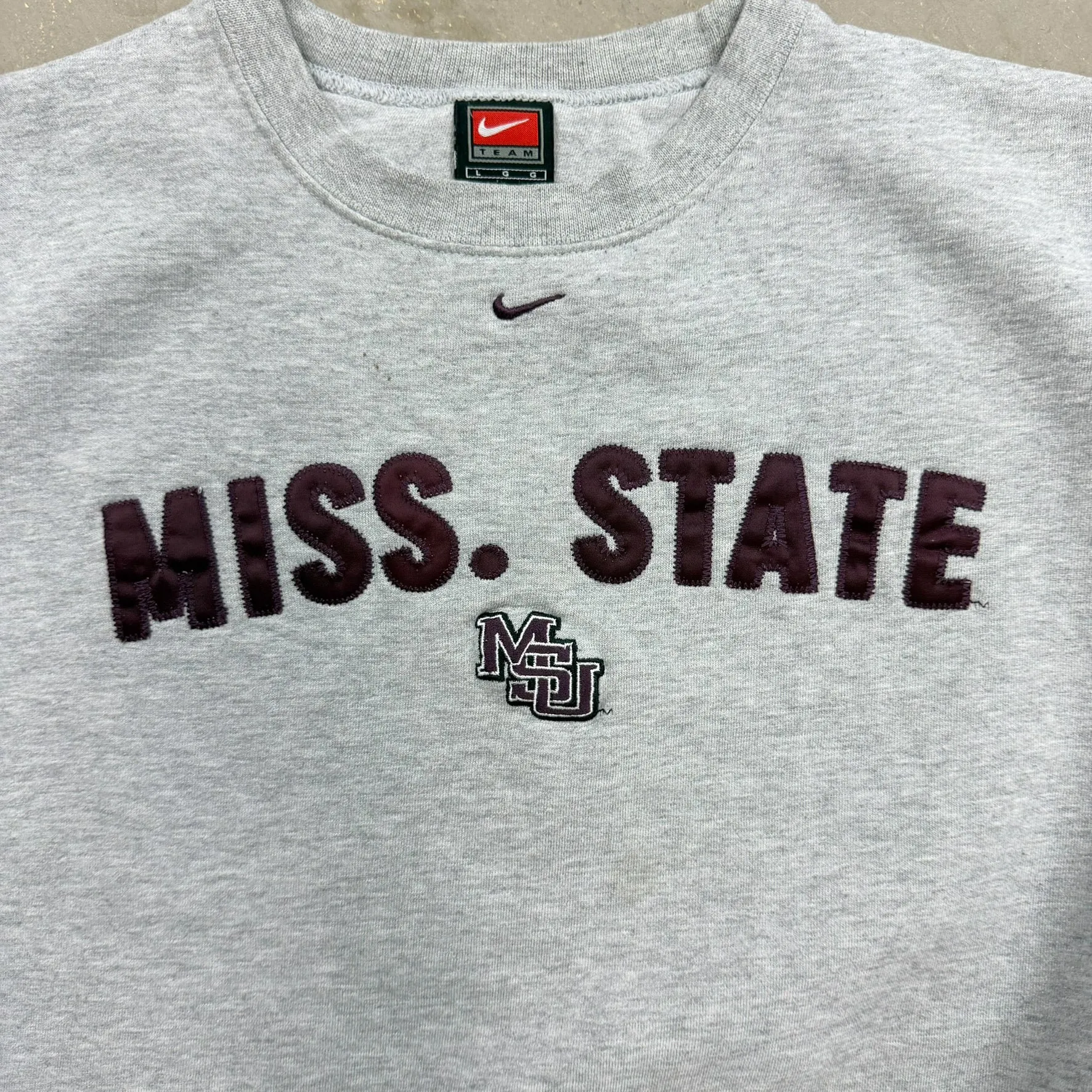F- Nike Team Mississippi State University Embroidered Text Crewneck sold by HG Vintage product image thumbnail 2