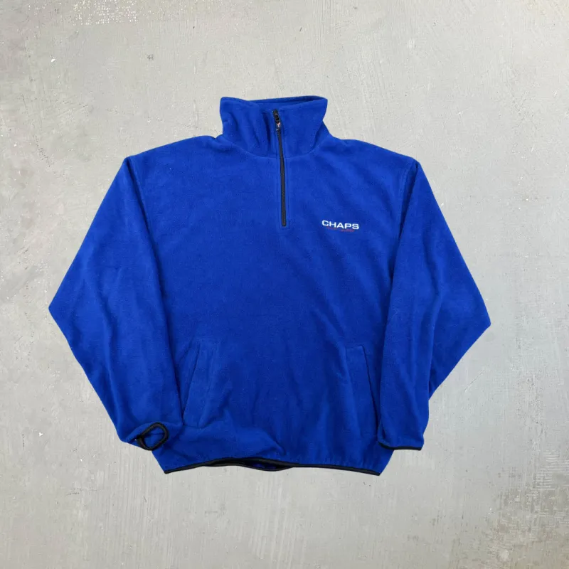 F- Vintage Chaps Ralph Lauren Embroidered Text Quarter Zip Polar Fleece sold by HG Vintage