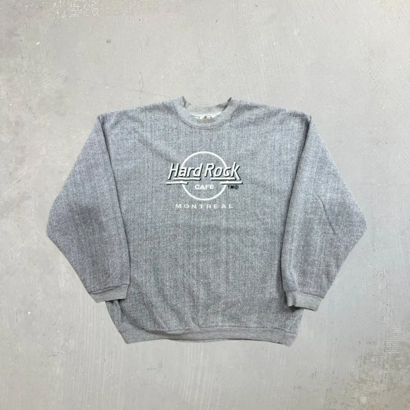 F- Vintage Hard Rock Cafe Montreal Canada Embroidered Logo Crewneck sold by HG Vintage