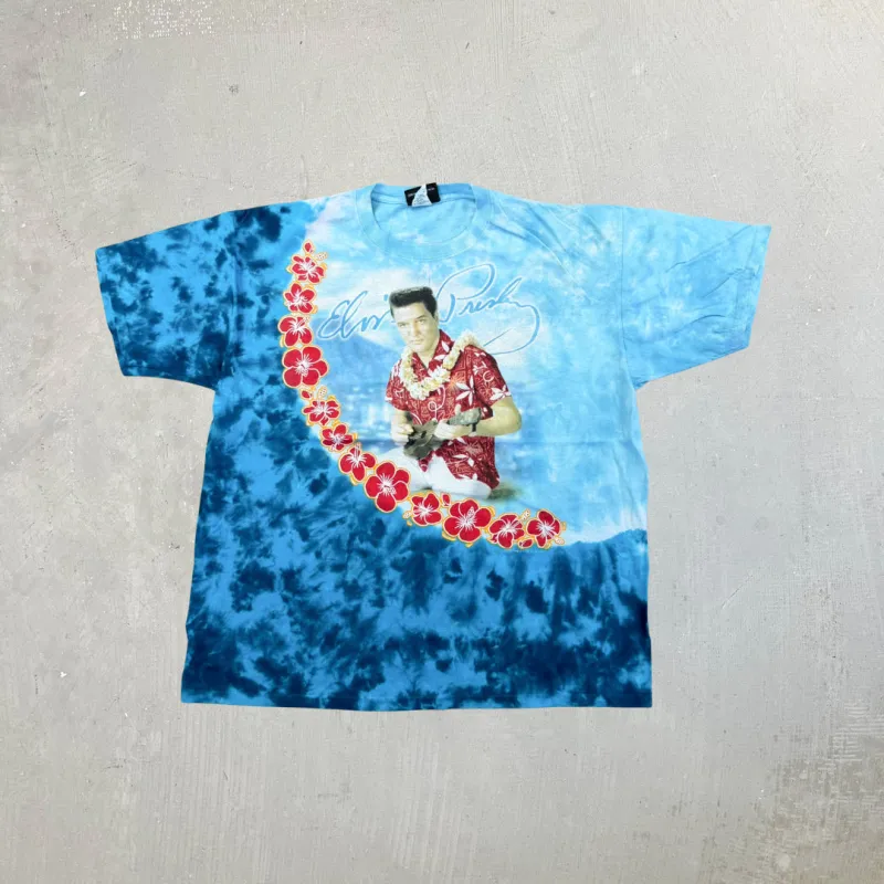 F- Vintage Elvis Presley Picture Tie Dye Tee sold by HG Vintage