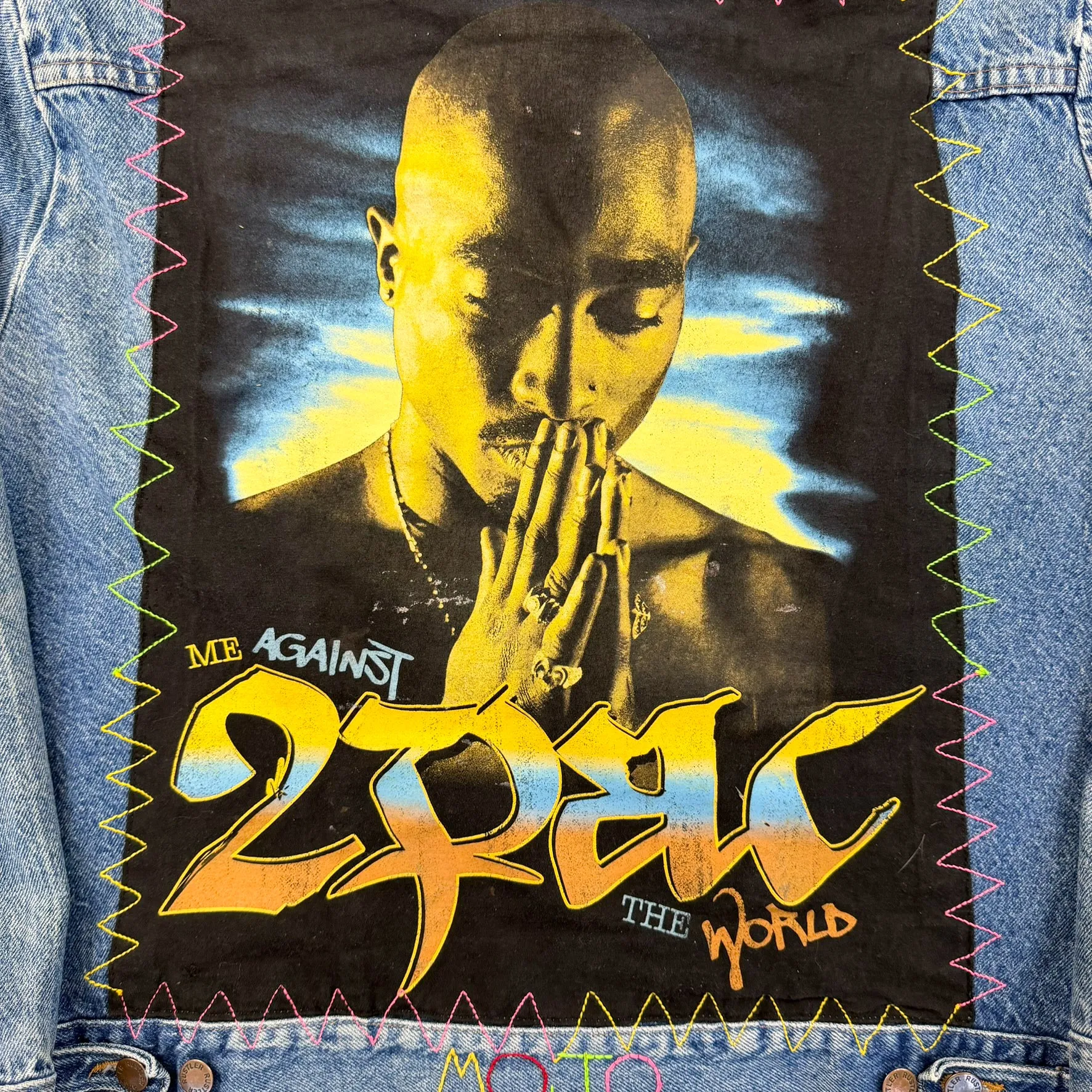 F- HOM Rustler Tupac Reworked Denim Jacket sold by HG Vintage product image thumbnail 3