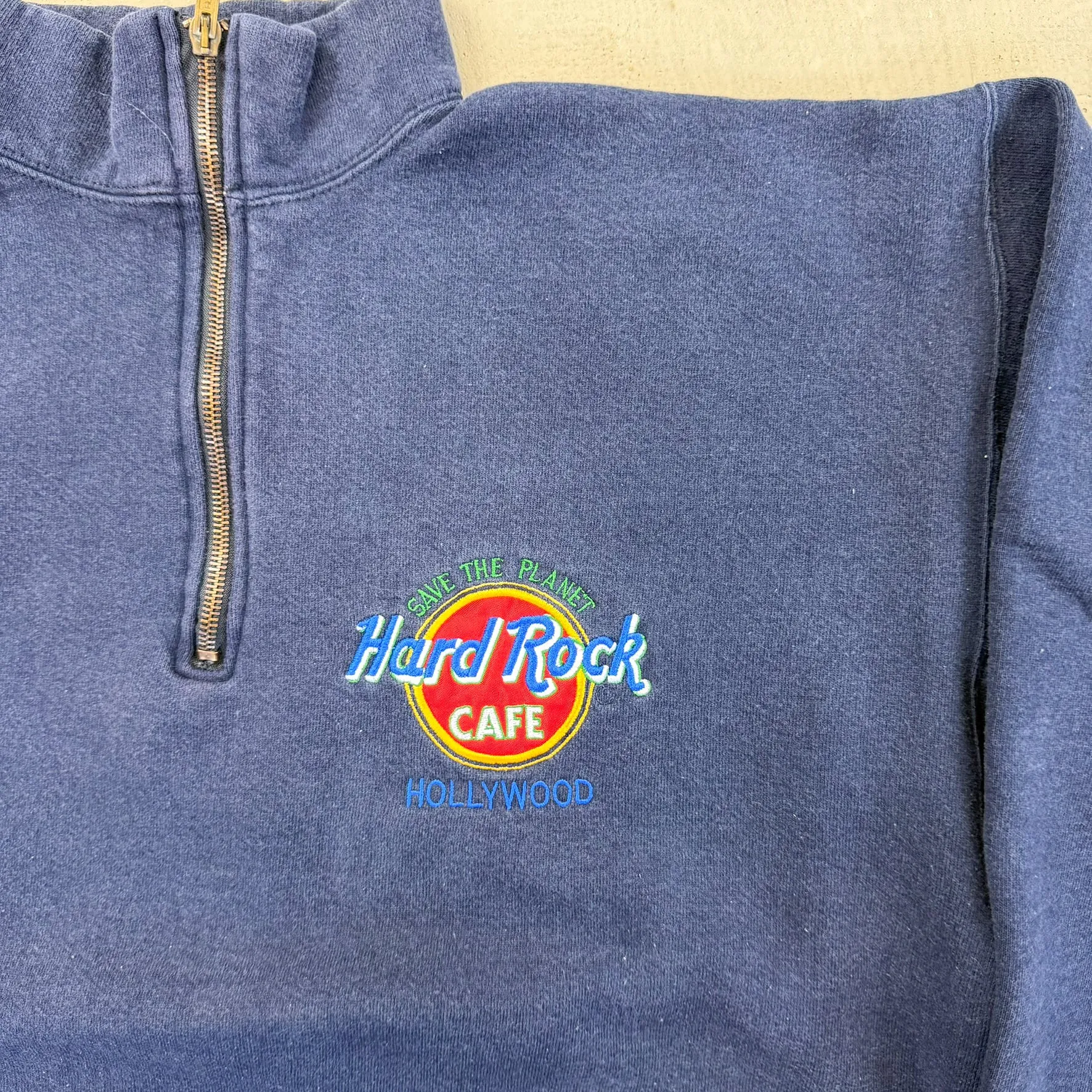 F- Vintage Hard Rock Cafe Hollywood Quarter Zip Crewneck sold by HG Vintage product image thumbnail 2