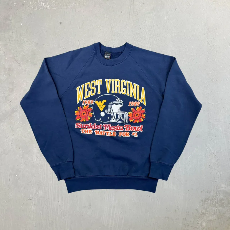 F- Vintage '89 West Virginia Sunkist Fiesta Bowl Football Crewneck sold by HG Vintage