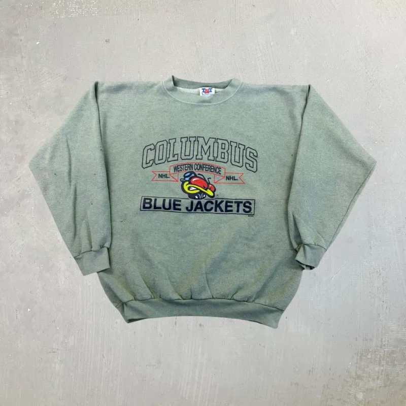F- Vintage Columbus Blue Jackets NHL Graphic & Text Crewneck sold by HG Vintage