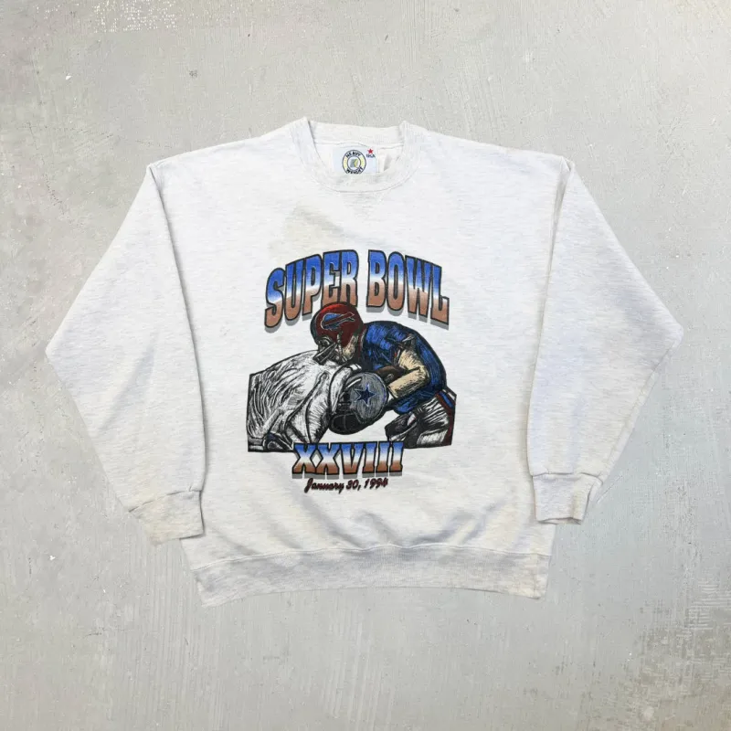 F- Vintage '94 NFL Cowboys & Bills Super Bowl Made In USA Crewneck sold by HG Vintage