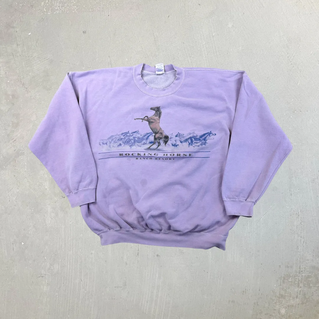 F- Vintage Rocking Horse Ranch Resort Horse Crewneck sold by HG Vintage