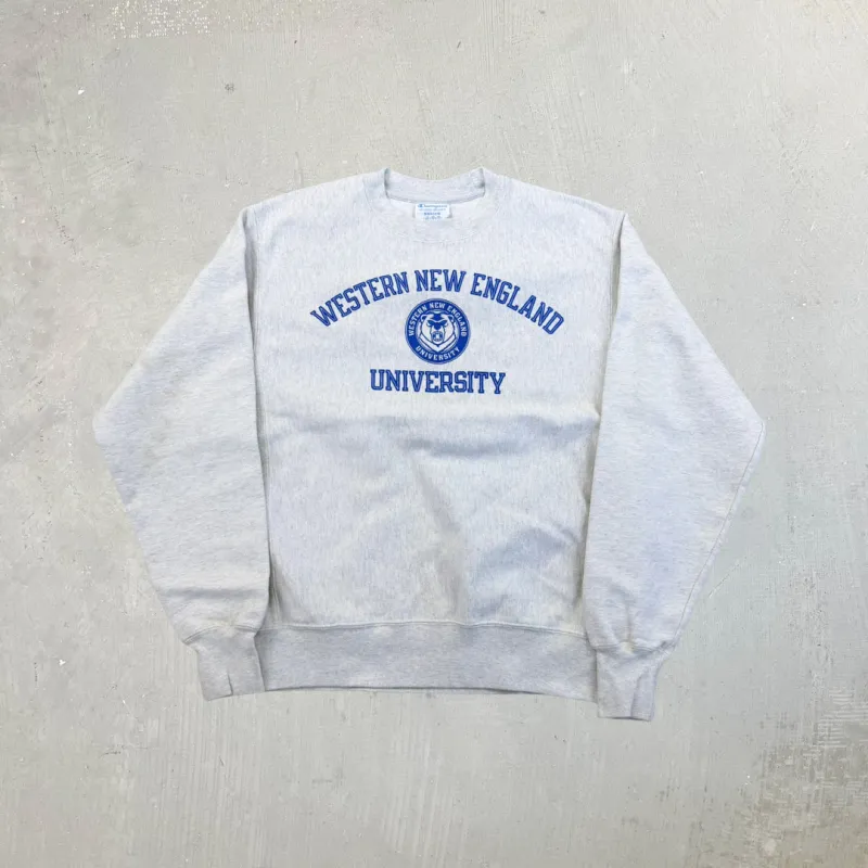 F- Vintage Champion Reverse Weave Western New England University Crewneck sold by HG Vintage
