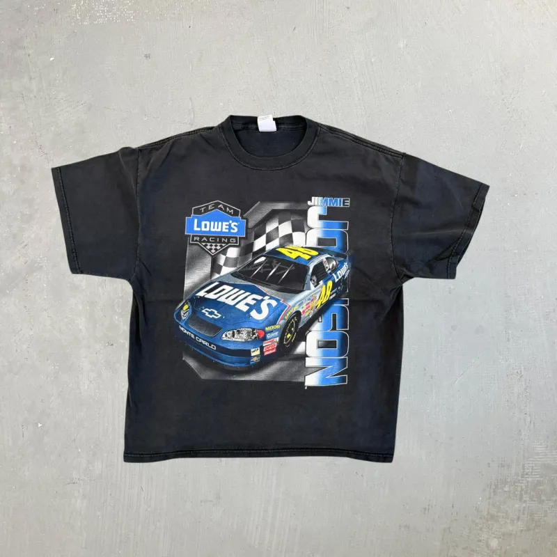 F- Vintage '04 Nascar Jimmie Johnson Lowes Car Graphic Tee sold by HG Vintage