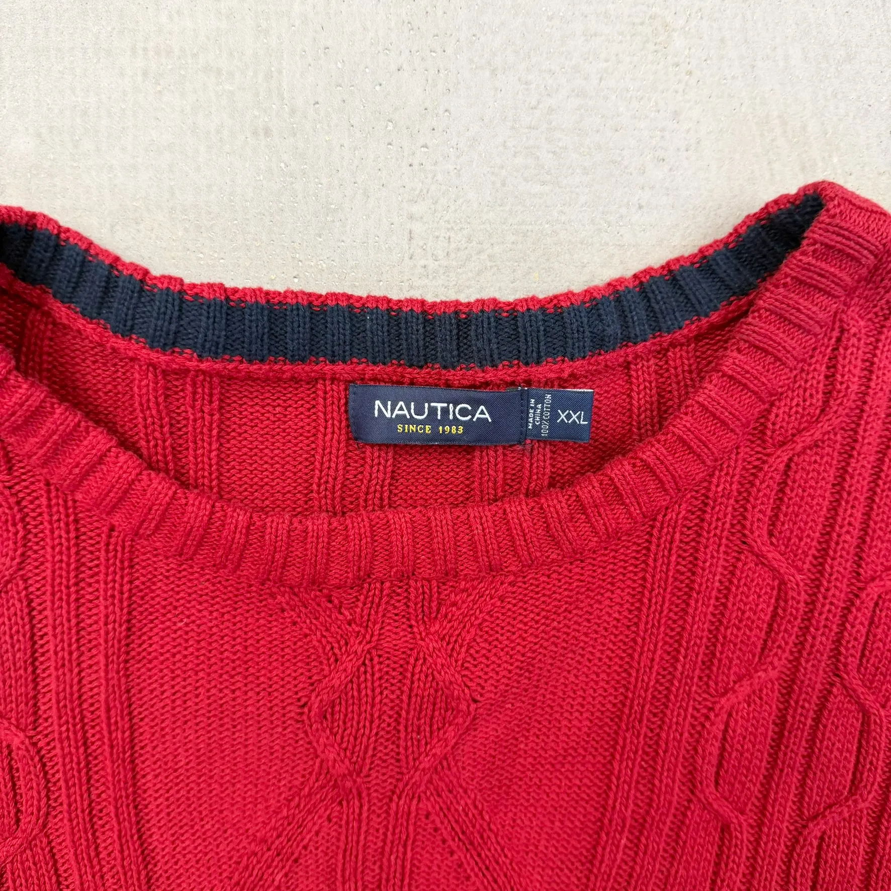 F- Vintage Nautica Solid Red Knit Sweater sold by HG Vintage product image thumbnail 5