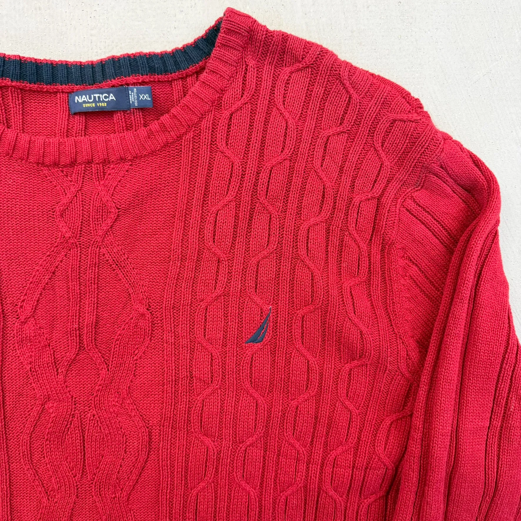 F- Vintage Nautica Solid Red Knit Sweater sold by HG Vintage product image thumbnail 2