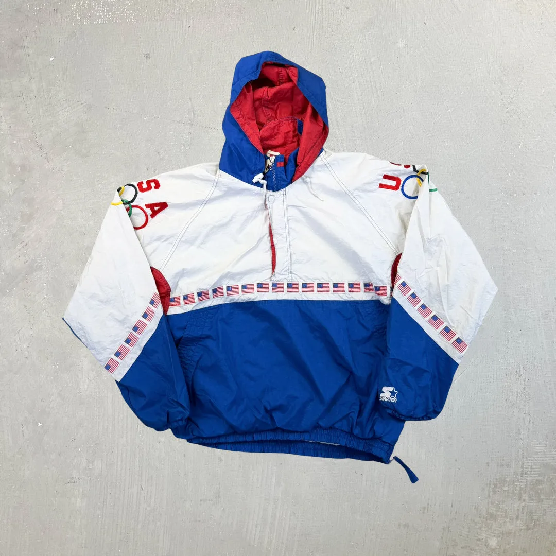 F- Vintage USA Olympic Team Starter Anorak Pullover Windbreaker sold by HG Vintage
