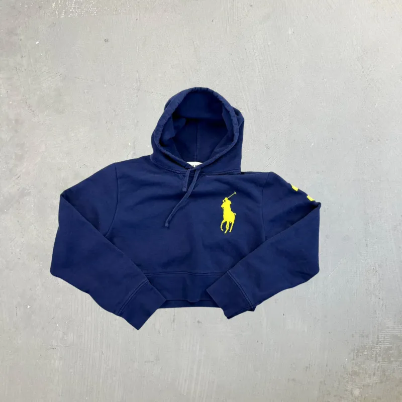 F- HOM Polo Ralph Lauren Horse Cropped Reworked Hoodie sold by HG Vintage