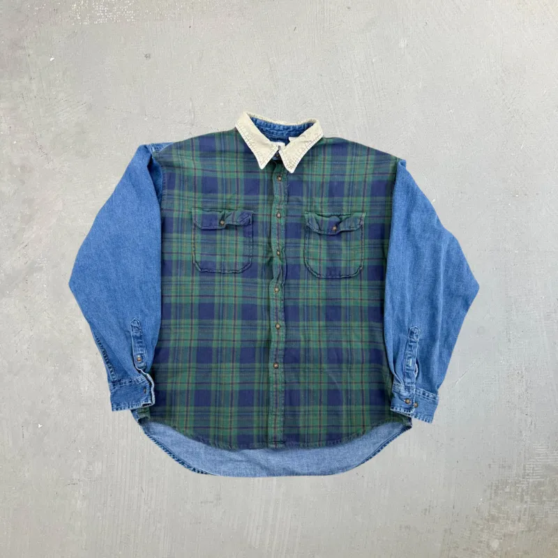 F- Vintage Gap Plaid Denim Button Down Shirt sold by HG Vintage