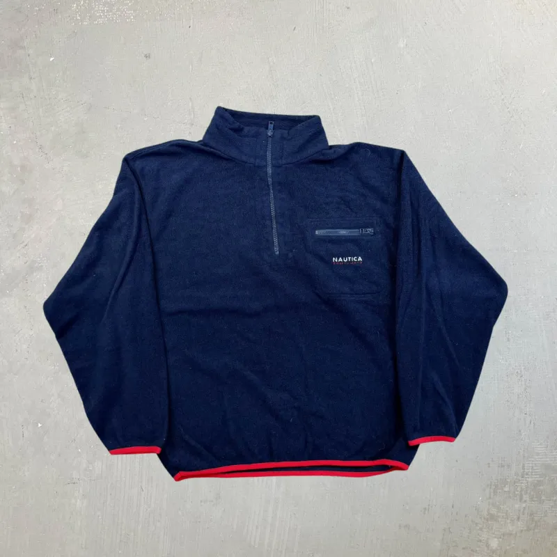 F- Vintage Nautica Quarter Zip & Pocket Pullover Polar Fleece sold by HG Vintage