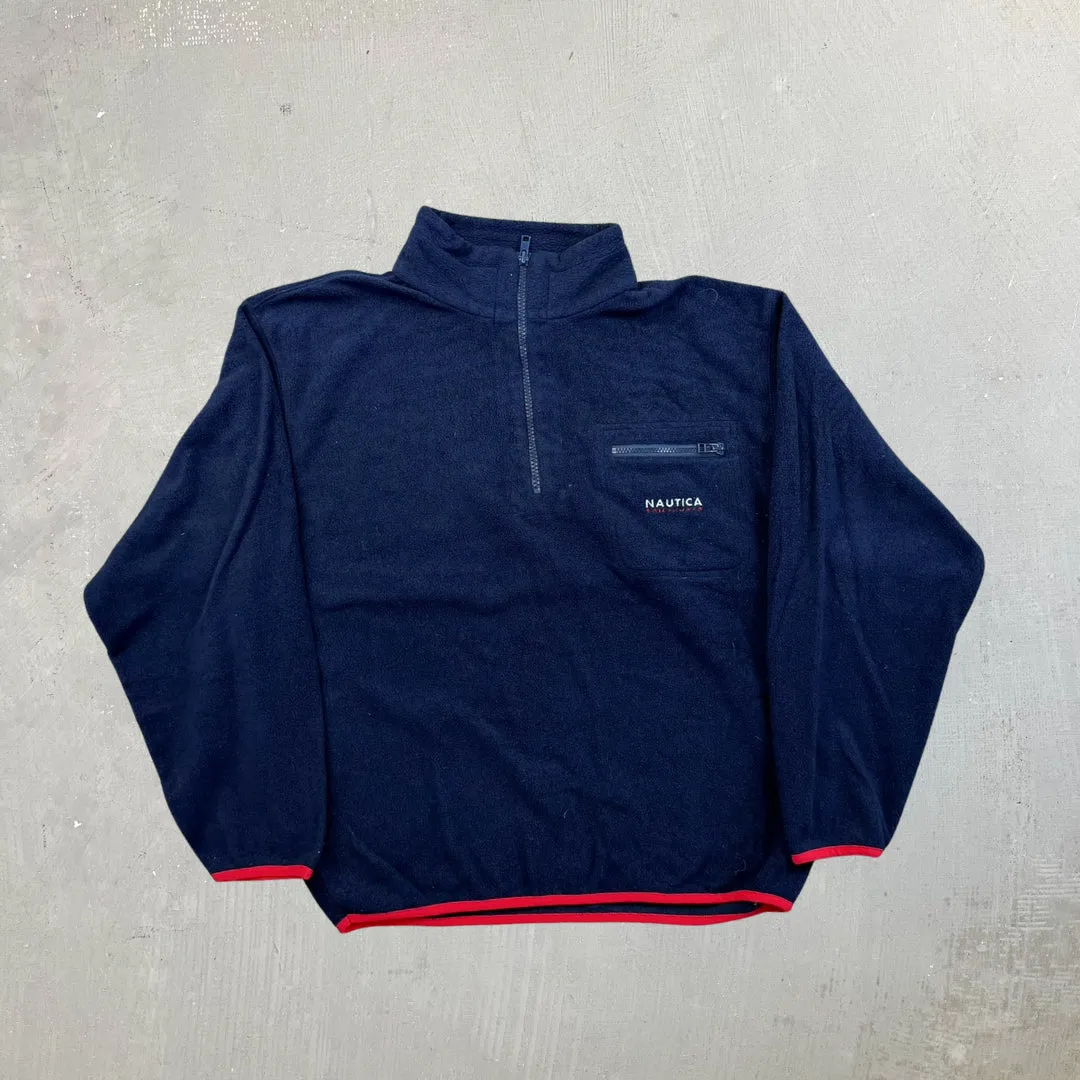 F- Vintage Nautica Quarter Zip & Pocket Pullover Polar Fleece sold by HG Vintage