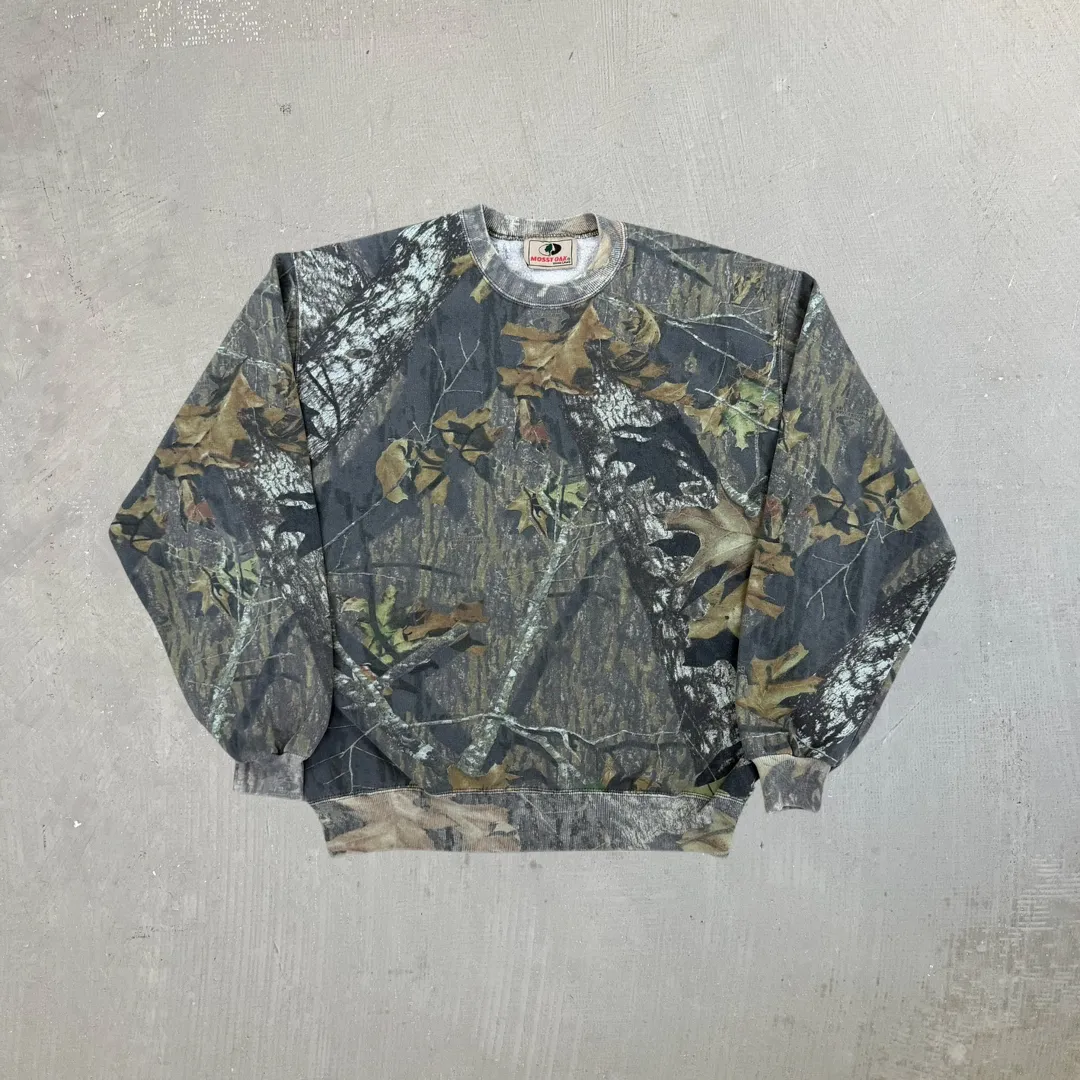 F- Vintage Mossy Oak Break Up Real Tree Camo Crewneck sold by HG Vintage