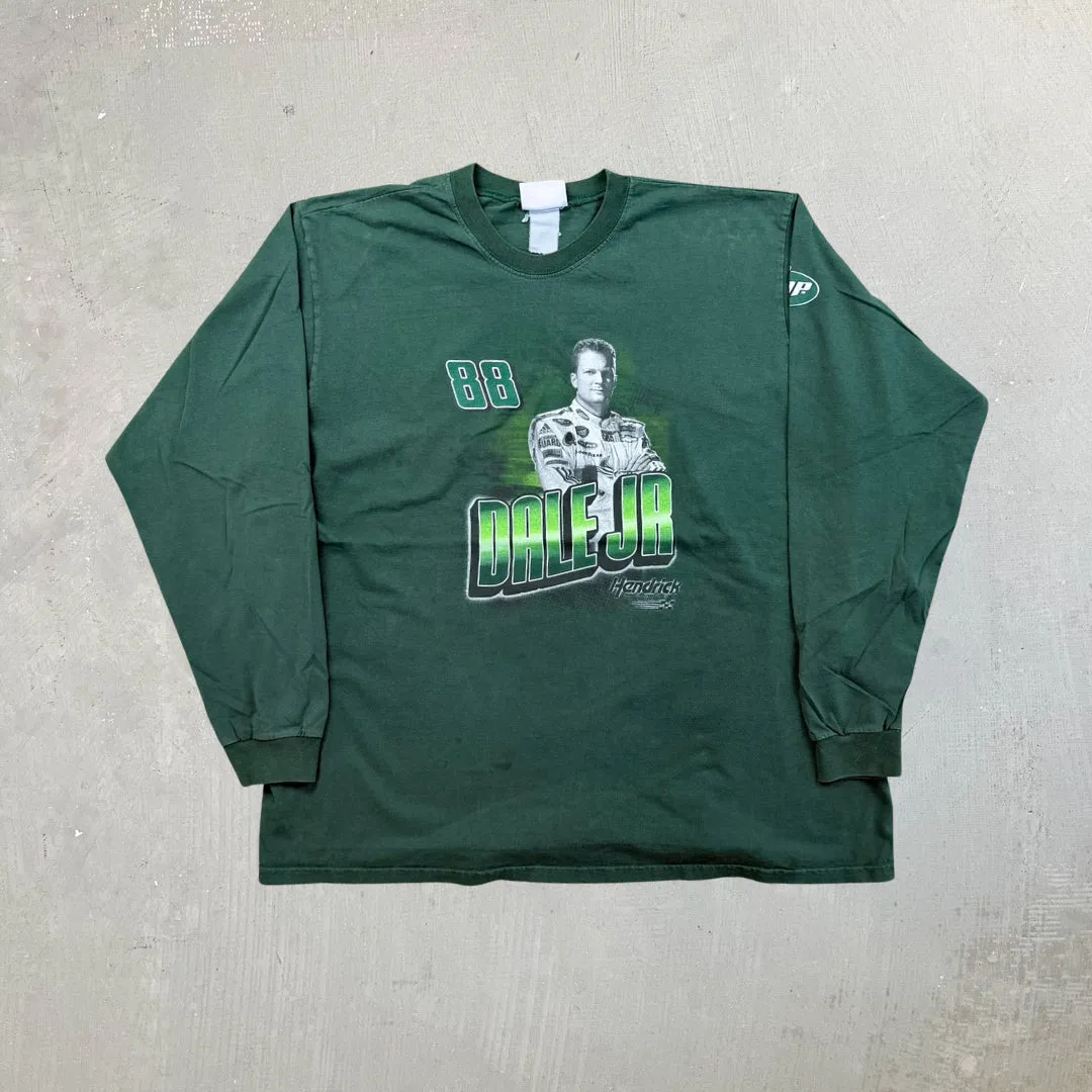 F- Vintage Nascar Dale Earnhardt Jr Graphic Picture Long Sleeve Tee sold by HG Vintage