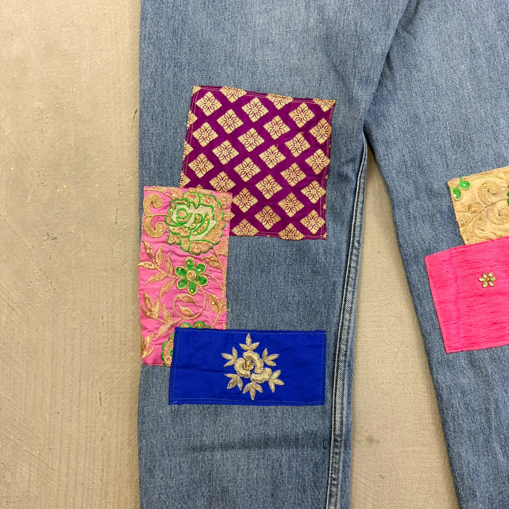 F- HOM Levi's 550 Hand Beaded Reworked Custom Jeans sold by HG Vintage product image thumbnail 4