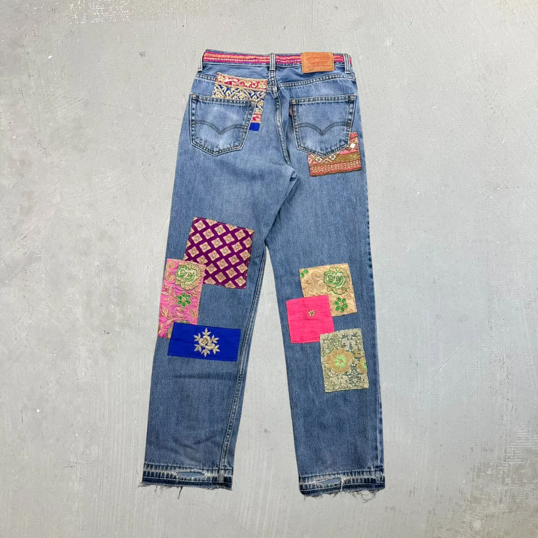 F- HOM Levi's 550 Hand Beaded Reworked Custom Jeans sold by HG Vintage product image thumbnail 2