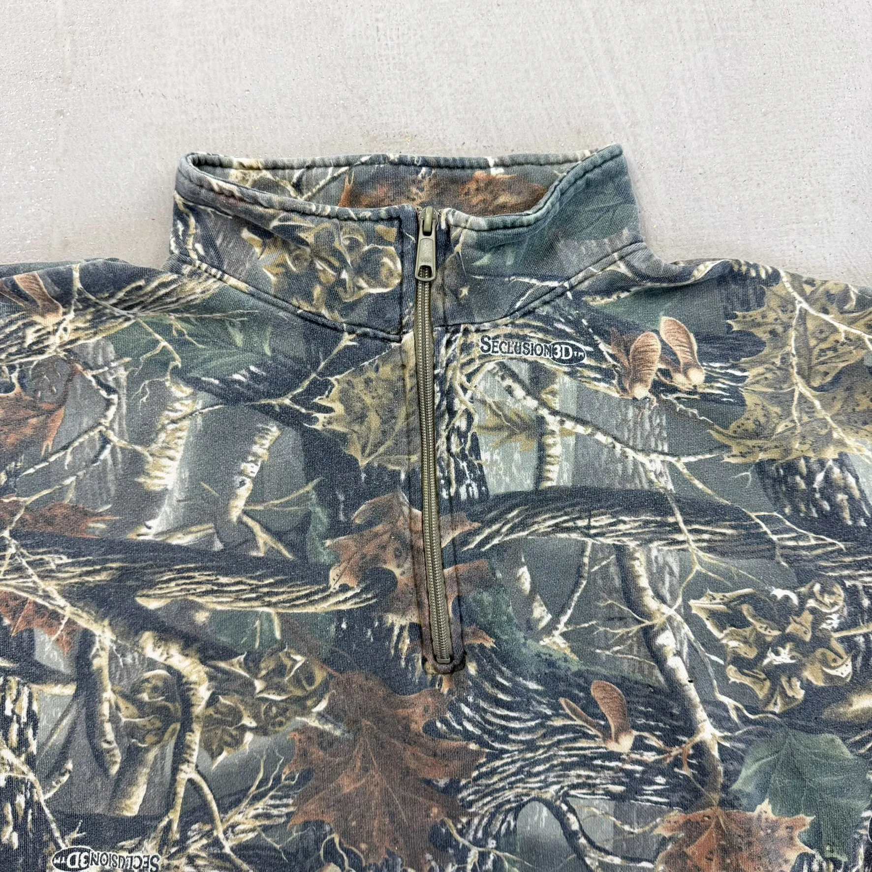 F- Vintage Cabela's Seclusion 3D Real Tree Camo Quarter Zip Crewneck sold by HG Vintage product image thumbnail 2