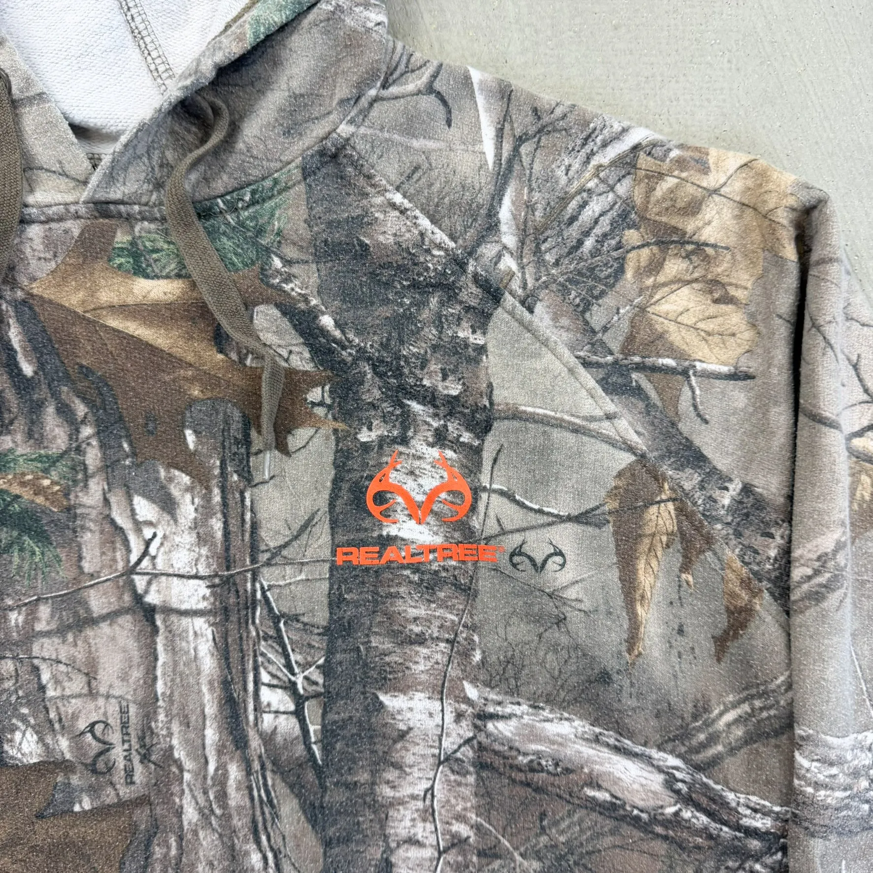 F- Vintage Xtreme Real Tree Camo w/ Orange Logo Hoodie sold by HG Vintage product image thumbnail 3