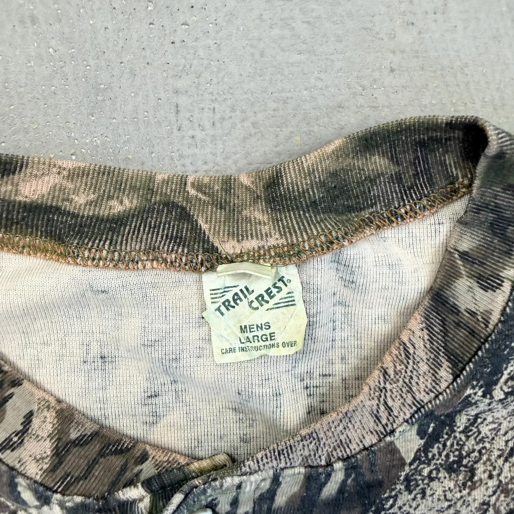 F- Vintage Trail Crest Real Tree Camo Henley Long Sleeve Tee sold by HG Vintage product image thumbnail 4