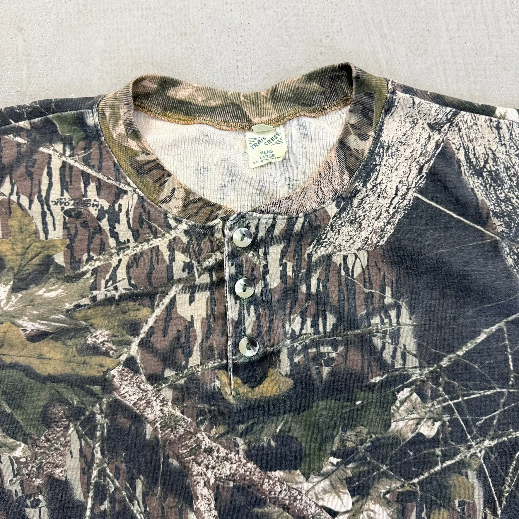 F- Vintage Trail Crest Real Tree Camo Henley Long Sleeve Tee sold by HG Vintage product image thumbnail 2