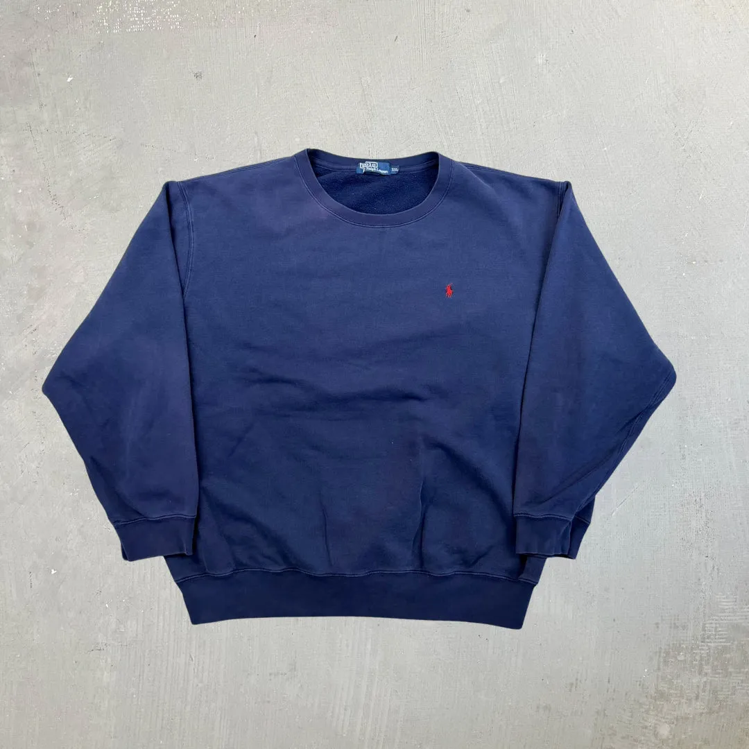 F- Vintage Polo Ralph Lauren Navy Embroidered Crewneck sold by HG Vintage