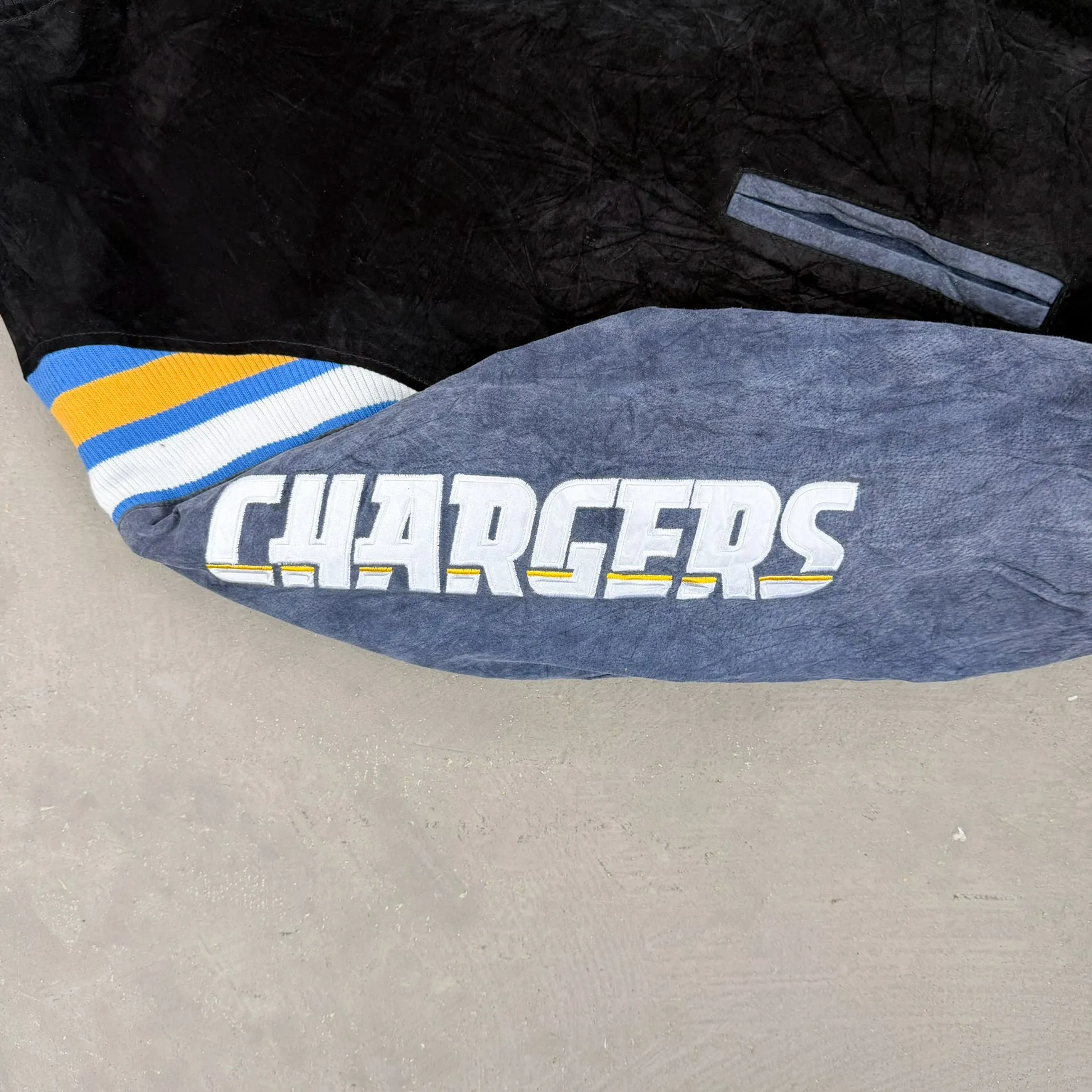F- San Diego Chargers NFL Embroidered Logo Suede Jacket sold by HG Vintage product image thumbnail 5