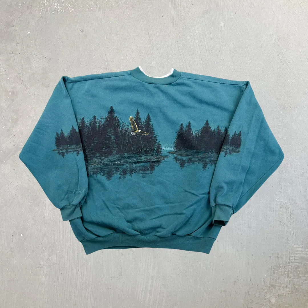 F- Vintage Bald Eagle Jumbo Print Henley Crewneck sold by HG Vintage product image thumbnail 2