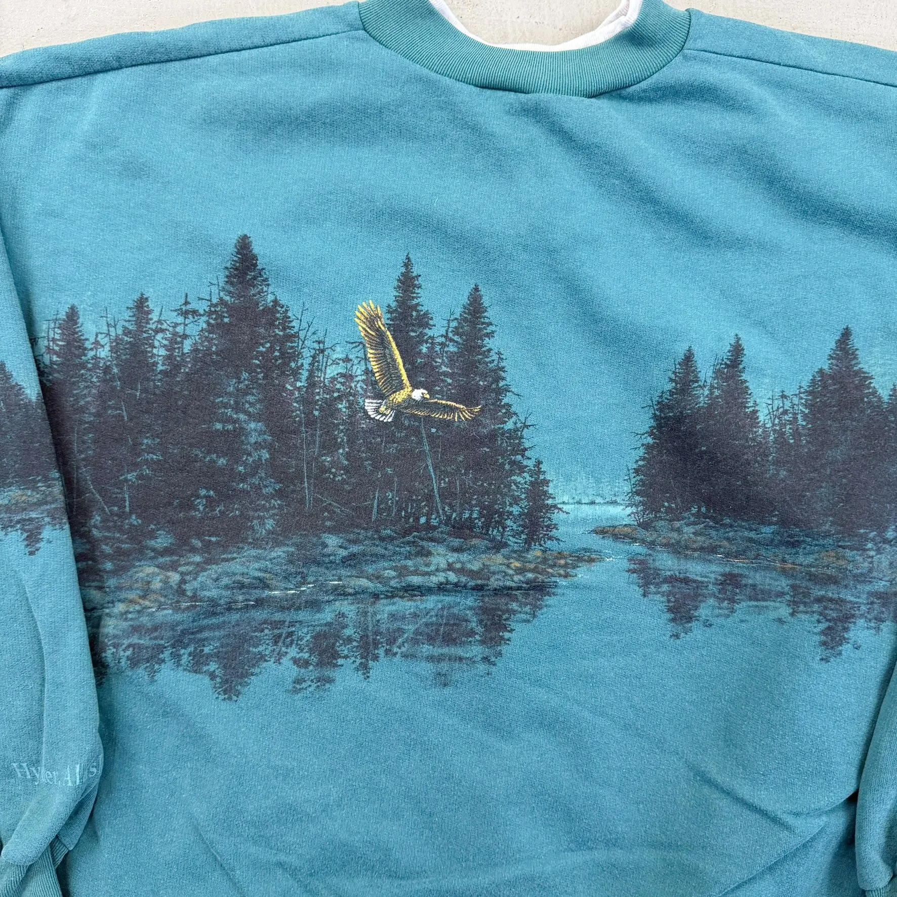 F- Vintage Bald Eagle Jumbo Print Henley Crewneck sold by HG Vintage product image thumbnail 5
