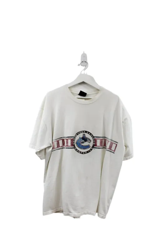 Z- Vintage Canucks Center Ice Graphic Pro Player NHL Tee sold by HG Vintage