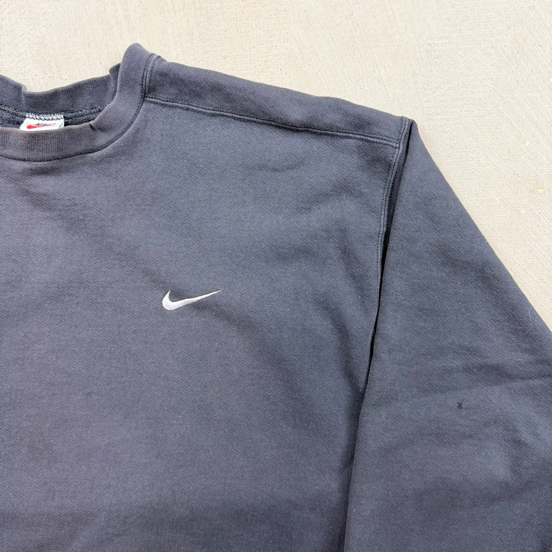 F- Vintage 90s Nike Embroidered Swoosh Black Made In USA Crewneck sold by HG Vintage product image thumbnail 4