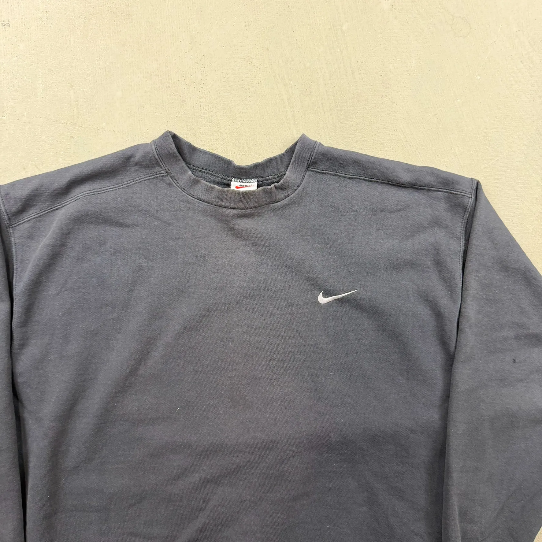 F- Vintage 90s Nike Embroidered Swoosh Black Made In USA Crewneck sold by HG Vintage product image thumbnail 2