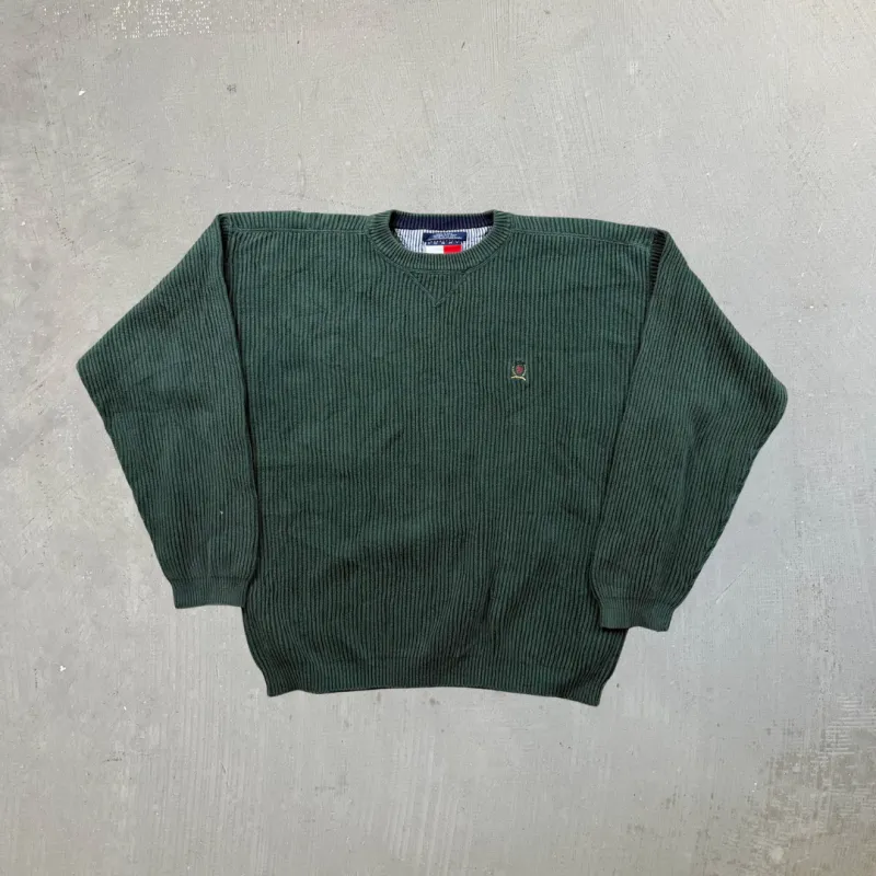F- Vintage Tommy Hilfiger Pattern Solid Color Knit Sweater sold by HG Vintage
