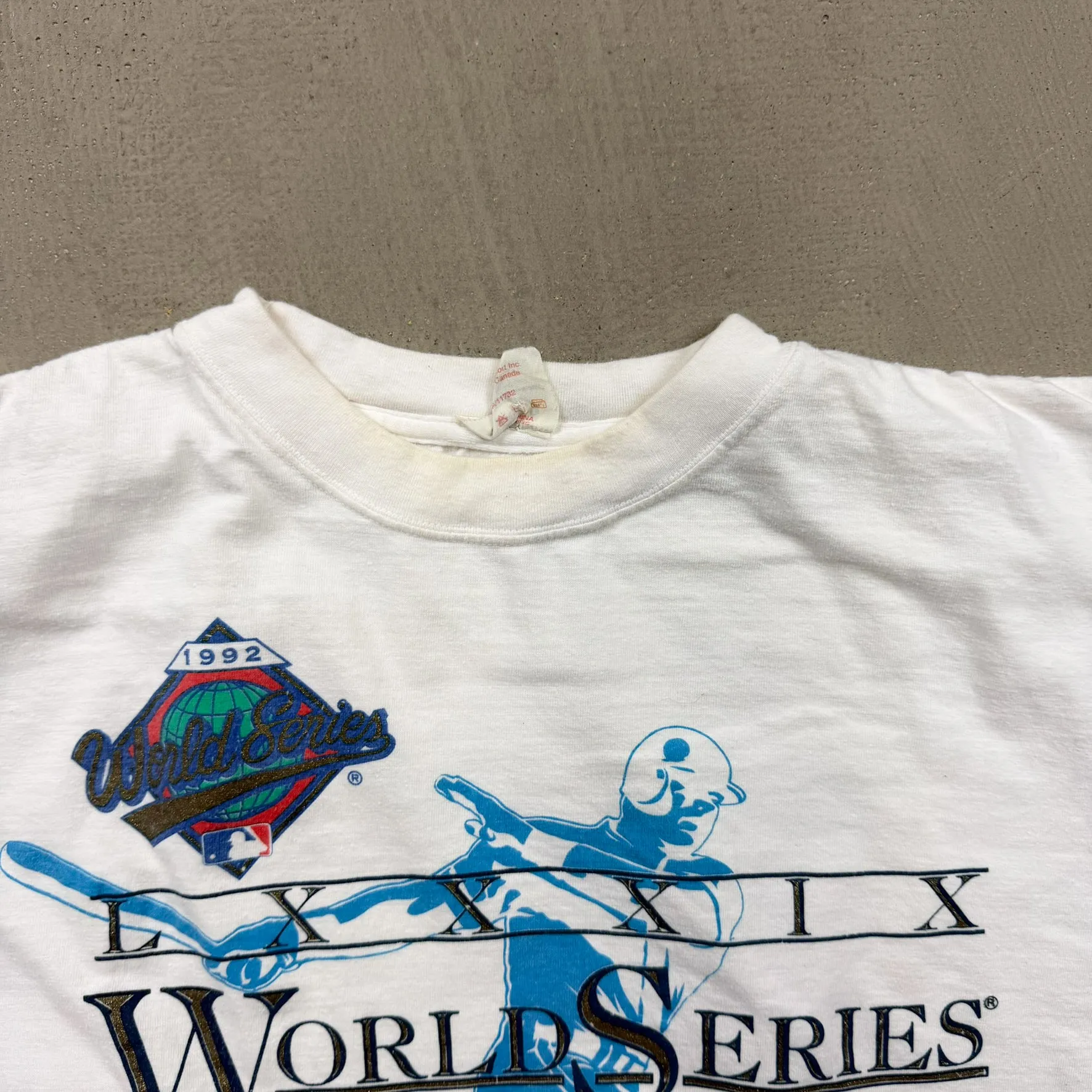 F- Vintage '92 Toronto Blue Jays World Series MLB Champions Text & Batter Single Stitch Tee sold by HG Vintage product image thumbnail 3