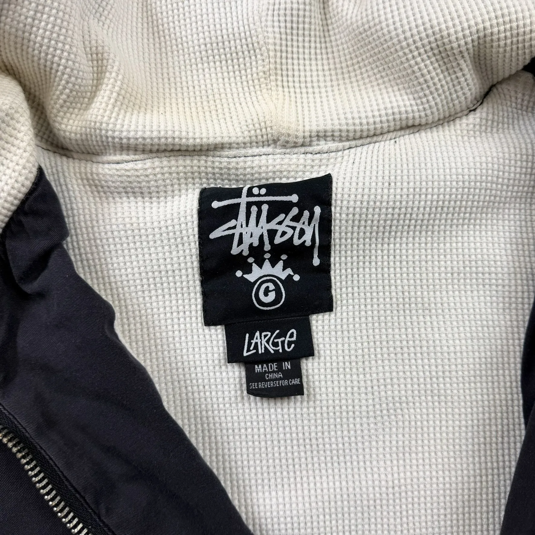 F- Vintage Stussy Zip Up Waffle Lined Lightweight Jacket sold by HG Vintage product image thumbnail 5