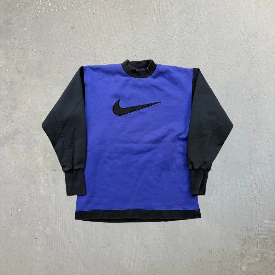 F- Vintage 90s Nike Embroidered Swoosh Purple Crewneck sold by HG Vintage