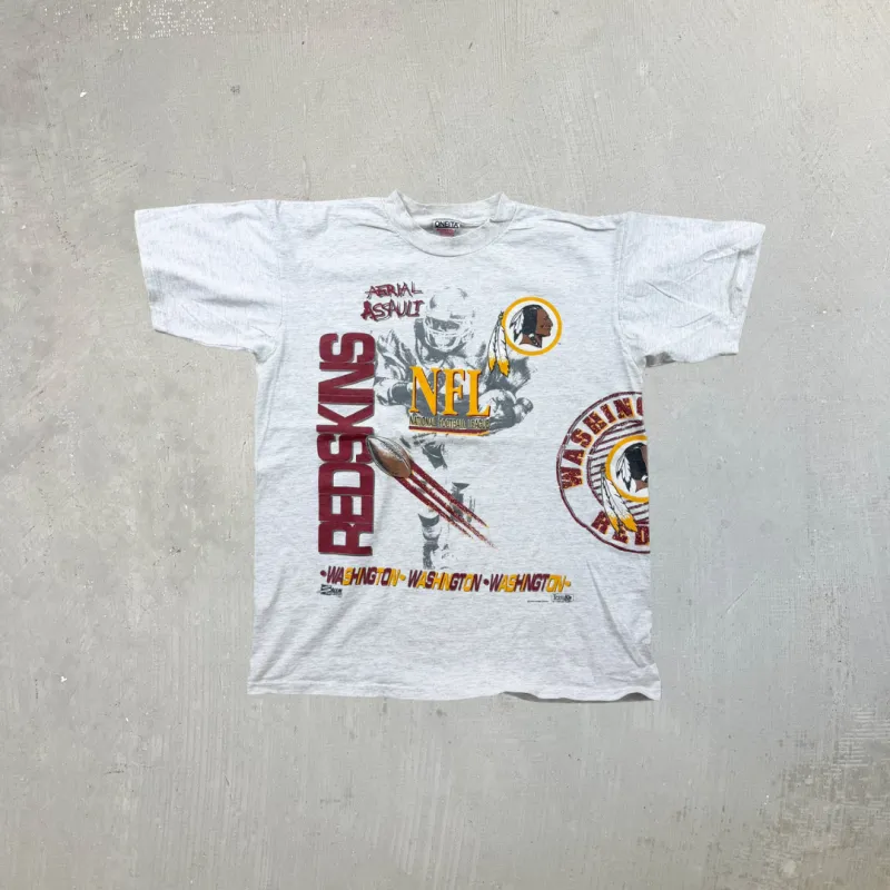 F- Vintage '91 Washington Commanders NFL Jumbo Print Made In USA Single Stitch Tee made by HG Vintage