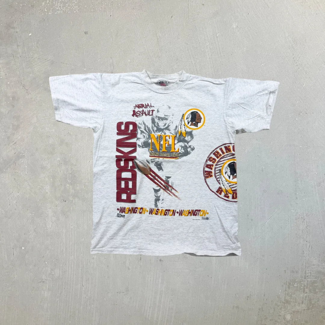 F- Vintage '91 Washington Commanders NFL Jumbo Print Made In USA Single Stitch Tee sold by HG Vintage