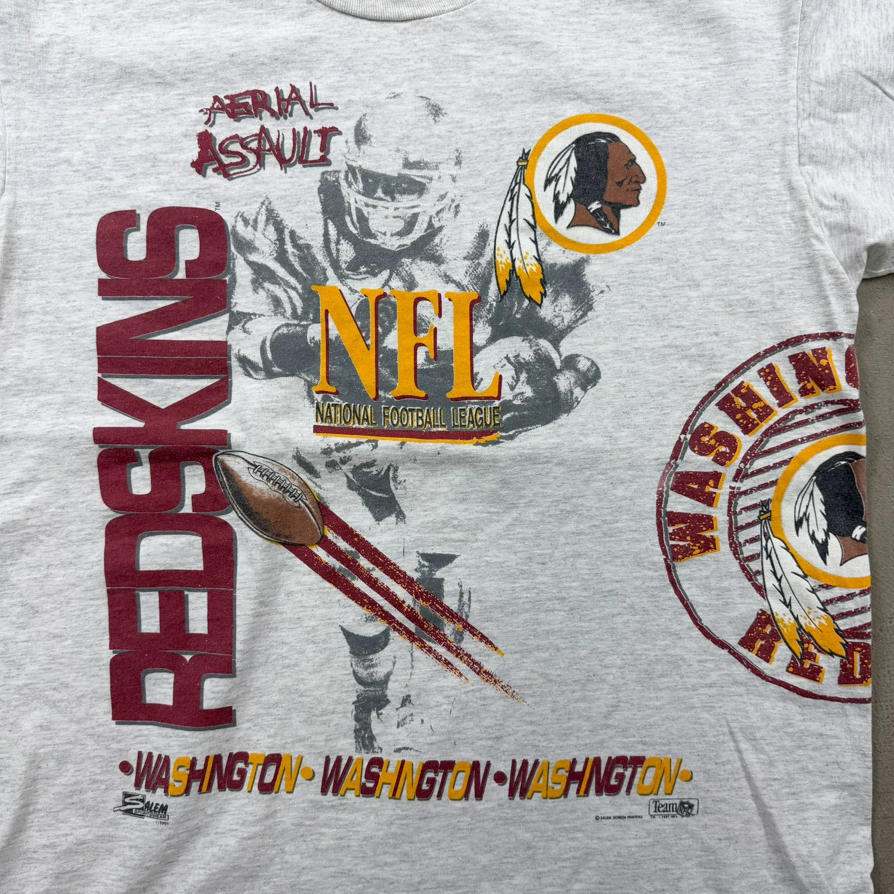 F- Vintage '91 Washington Commanders NFL Jumbo Print Made In USA Single Stitch Tee sold by HG Vintage product image thumbnail 2